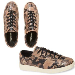 Tretorn Snake-print Sneakers In Tan/Brown and Black NEW IN BOX